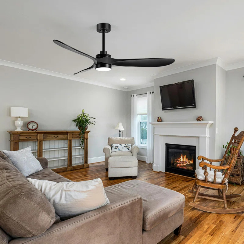 Imamuddin 60'' 3-Blade Modern Ceiling Fan with LED Lights and Remote Control for Indoor/Covered O... | Wayfair North America