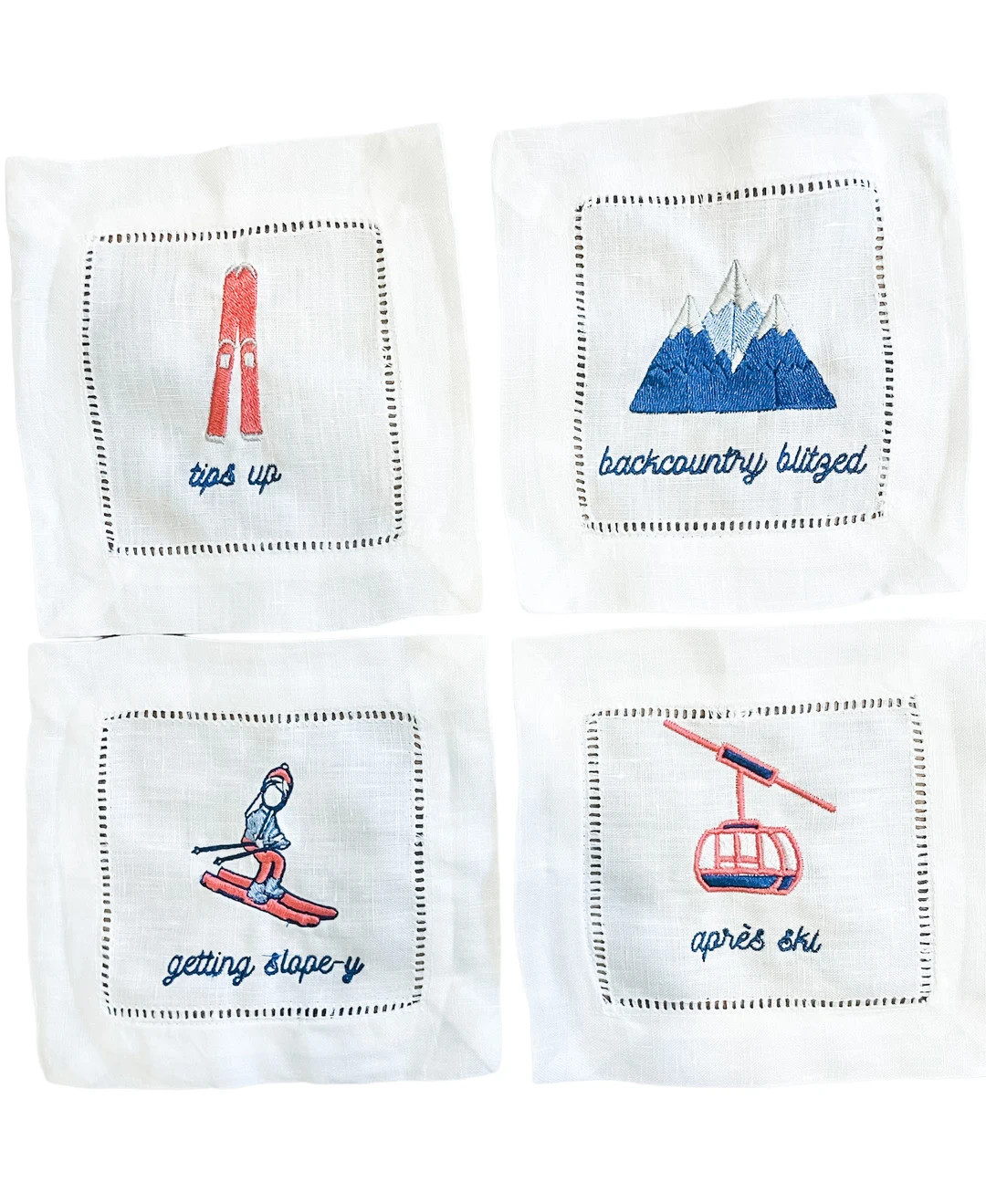 Funny Embroidered Cocktail Napkins (Après Ski Cocktail Napkins) | Etsy (US)