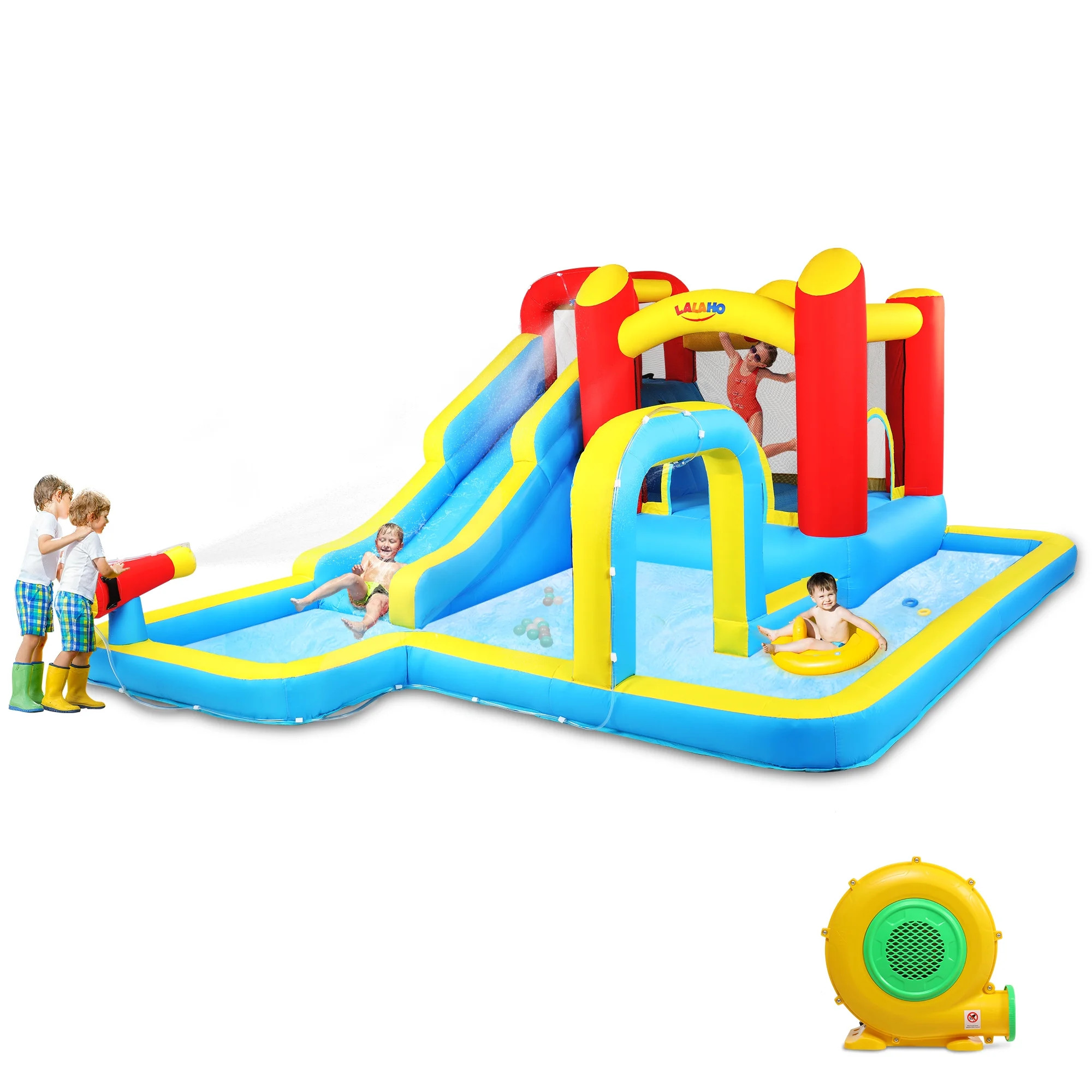 Ktaxon Inflatable Bounce House, Water Slide Bouncer with Water Gun, Climbing Wall, Jumping and Sp... | Walmart (US)