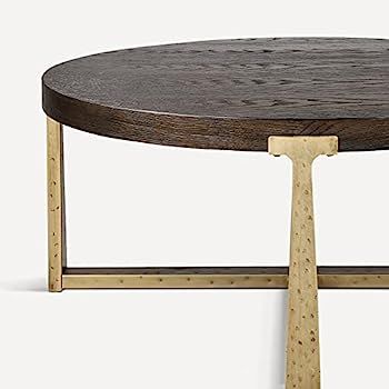 LALUZ Round Coffee Table, Coffee Tables for Living Room, Hand-cast Metal, 36" D | Amazon (US)