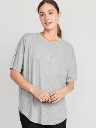 UltraLite Rib-Knit Tunic T-Shirt for Women | Old Navy (US)