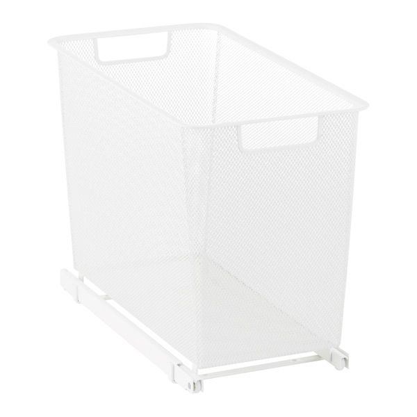 Elfa Narrow 1-Runner Cabinet-Sized Mesh Easy Glider White | The Container Store