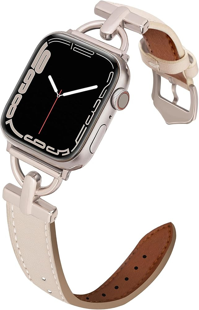 Unique D-Shape Metal Buckle Bands Compatible with Apple Watch Band 42mm 44mm 45mm 46mm Compatible... | Amazon (US)