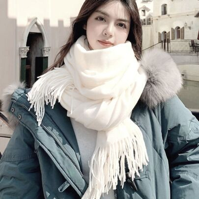 Cachecol de inverno casual para homem em cor sólida | SHEIN