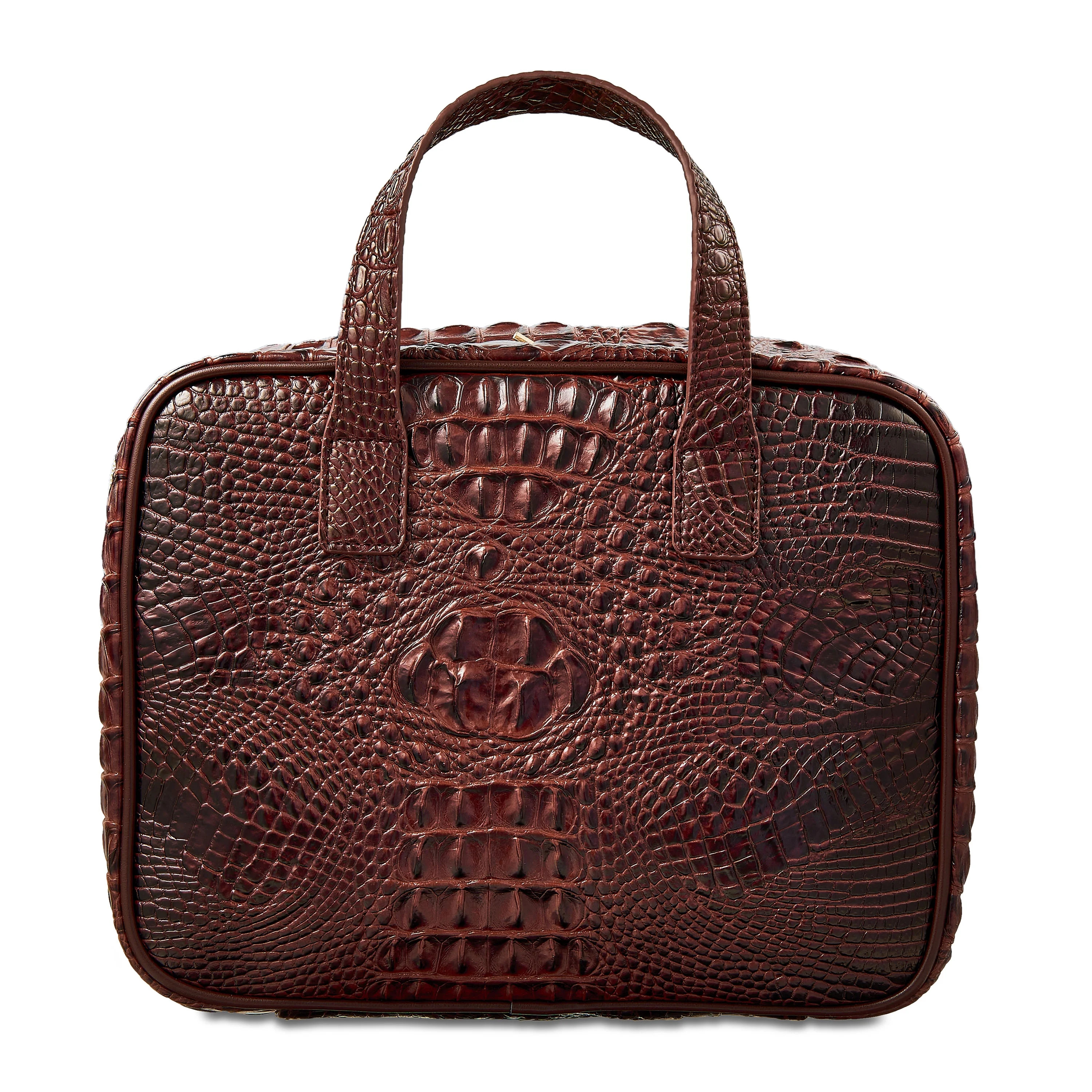 Travel Makeup and Cosmetics Weekender Bag with Hanging Hook, Two Tone Brown Texture, 12.75" x 4.5... | Walmart (US)