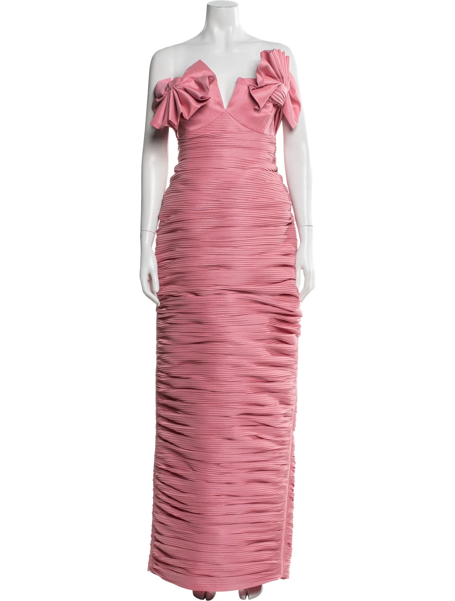 Rachel Gilbert V-Neck Long Dress - Pink Dresses, Clothing - WRAGI23822 | The RealReal | The RealReal