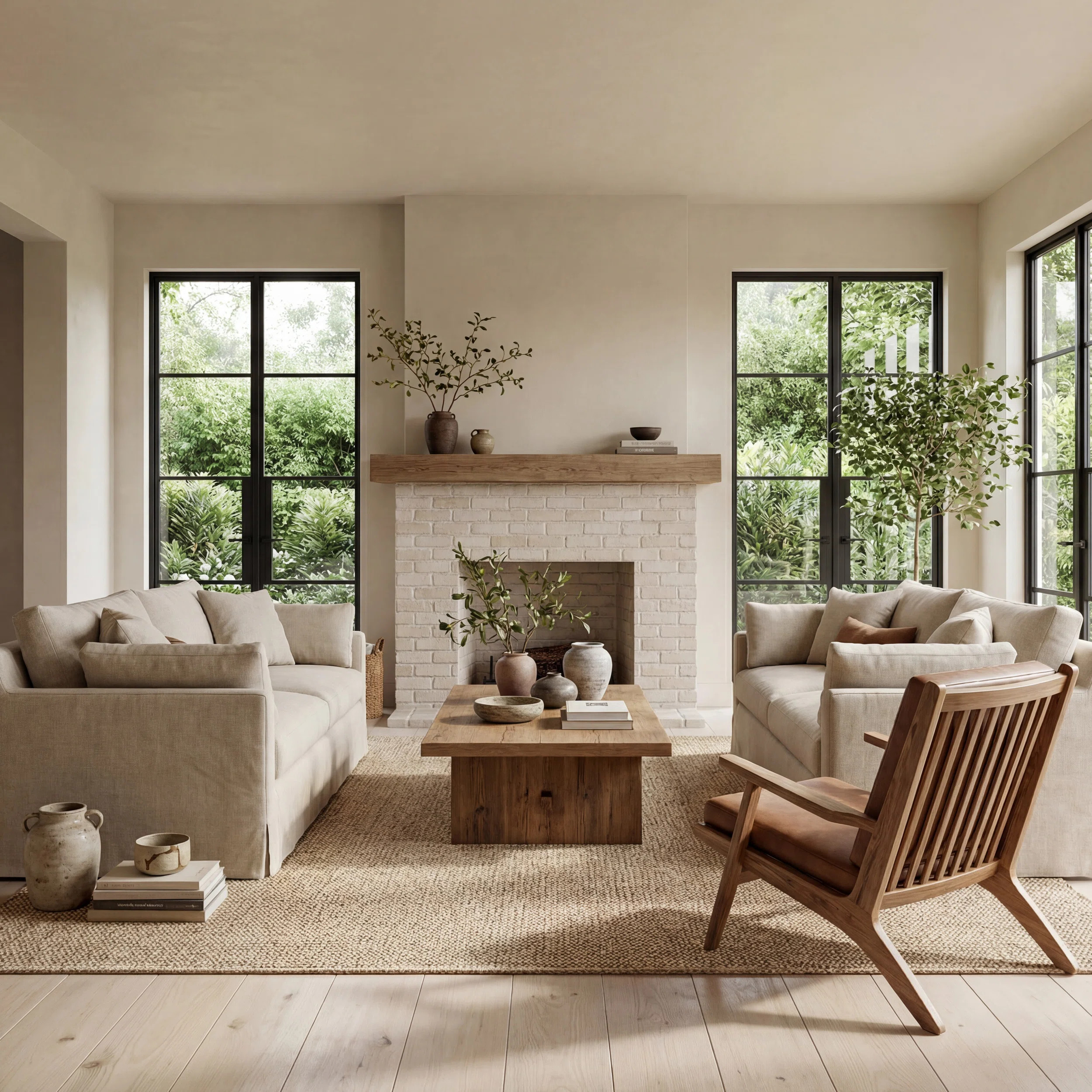 Helton Farmhouse Jute Blend Natural Tan Area Rug | Wayfair North America