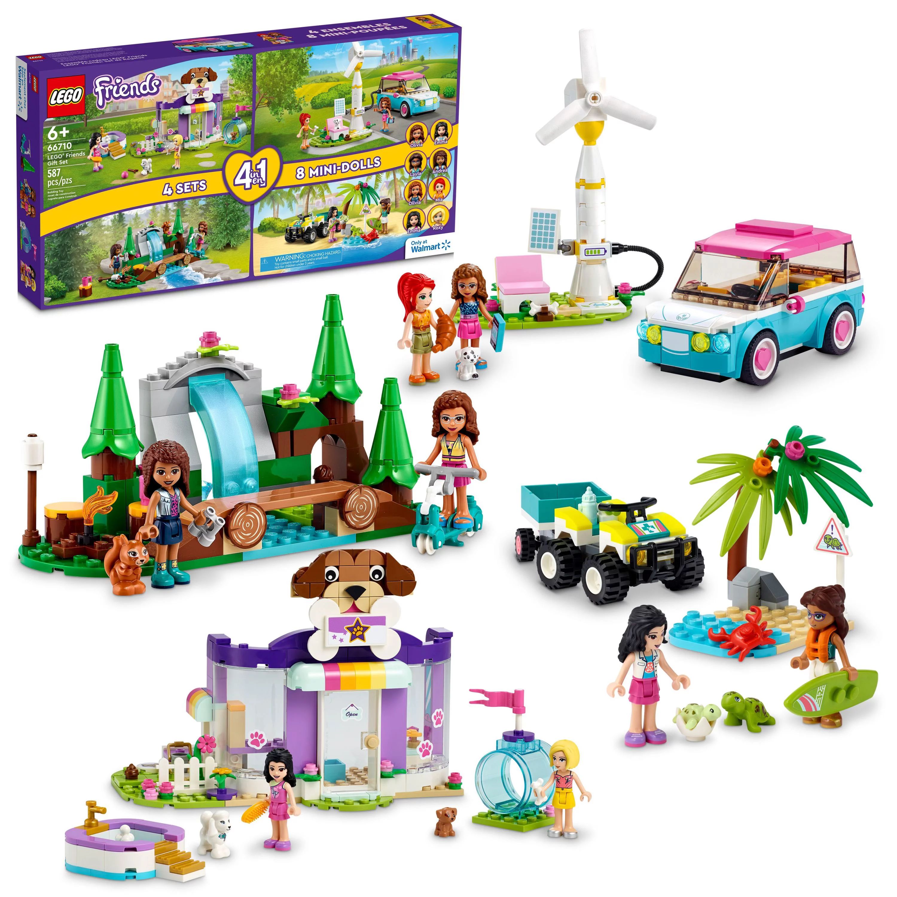 LEGO Friends 66710, 4-in-1 Building Toy Gift Set: Doggy Day Care, Turtle Protection Vehicle, Fore... | Walmart (US)