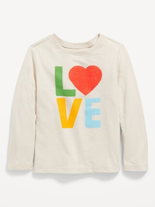 Long-Sleeve Unisex Valentine's Graphic T-Shirt for Toddler | Old Navy (US)