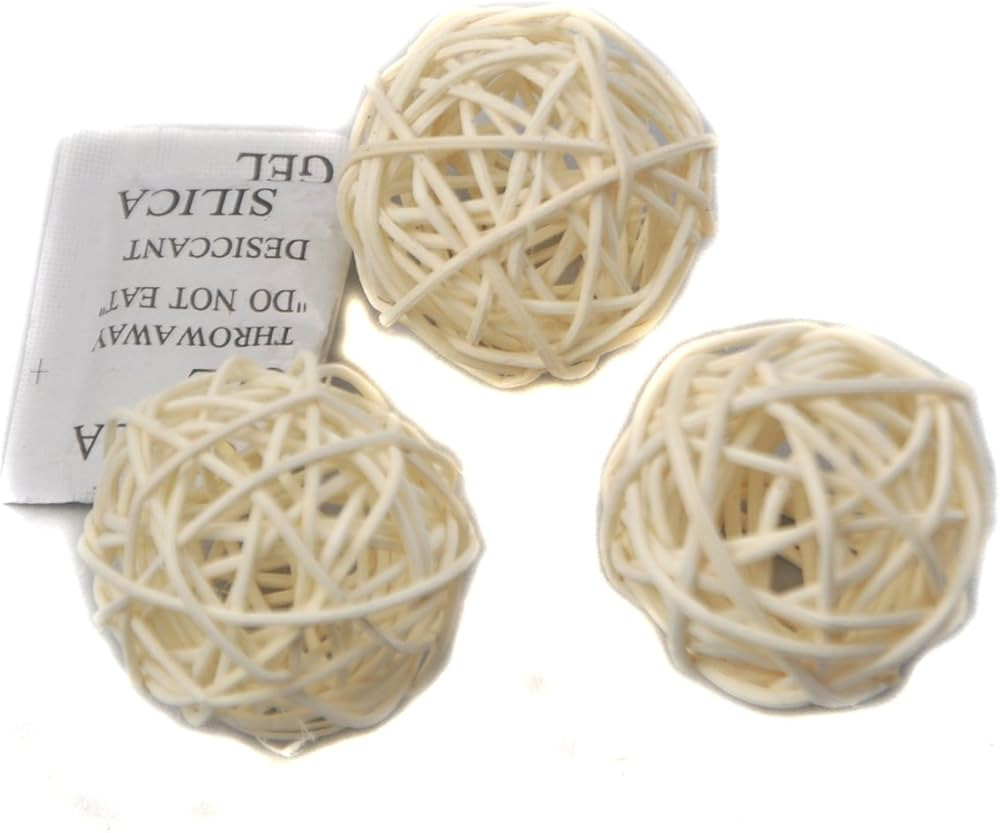 Set of 6 Wicker Rattan Balls Table Wedding Party Christmas Decoration (Diameter 3.2 Inch, White) | Amazon (US)