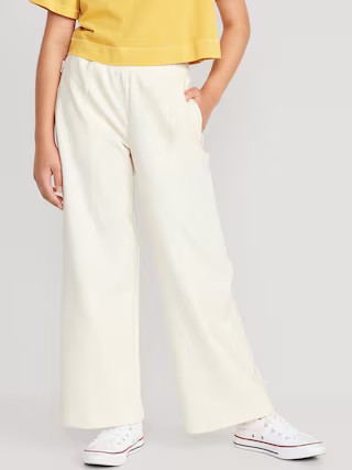 High-Waisted Dynamic Fleece Zip-Pocket Wide-Leg Sweatpants for Girls | Old Navy (US)