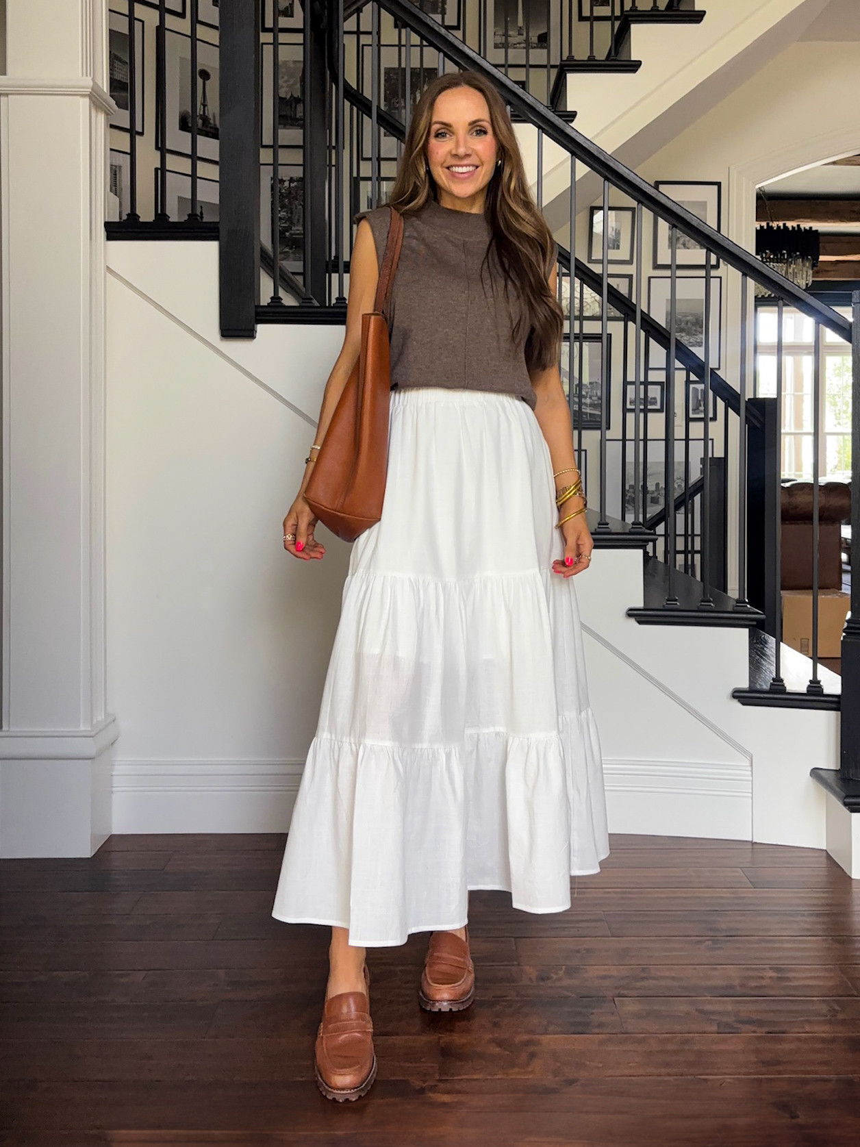 Great flowy white skirt styled for work! 
@amazon  

 #LTKFindsUnder50 #LTKStyleTip #LTKWorkwear