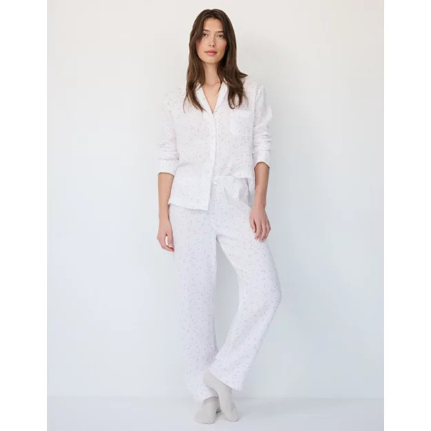 Organic Double Cotton Heart Print Pyjama Set | The White Company UK & ROW