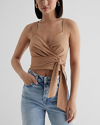 Sweetheart Neckline Tie Waist Cropped Tank | Express