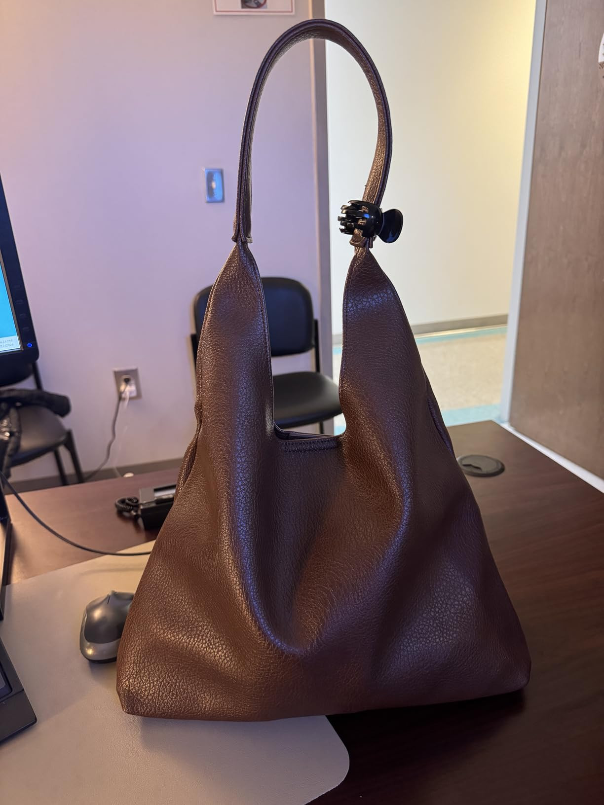 Hobo Bags for Women Soft Vegan Leather Shoulder Handbag Slouchy Tote Purses | Amazon (US)