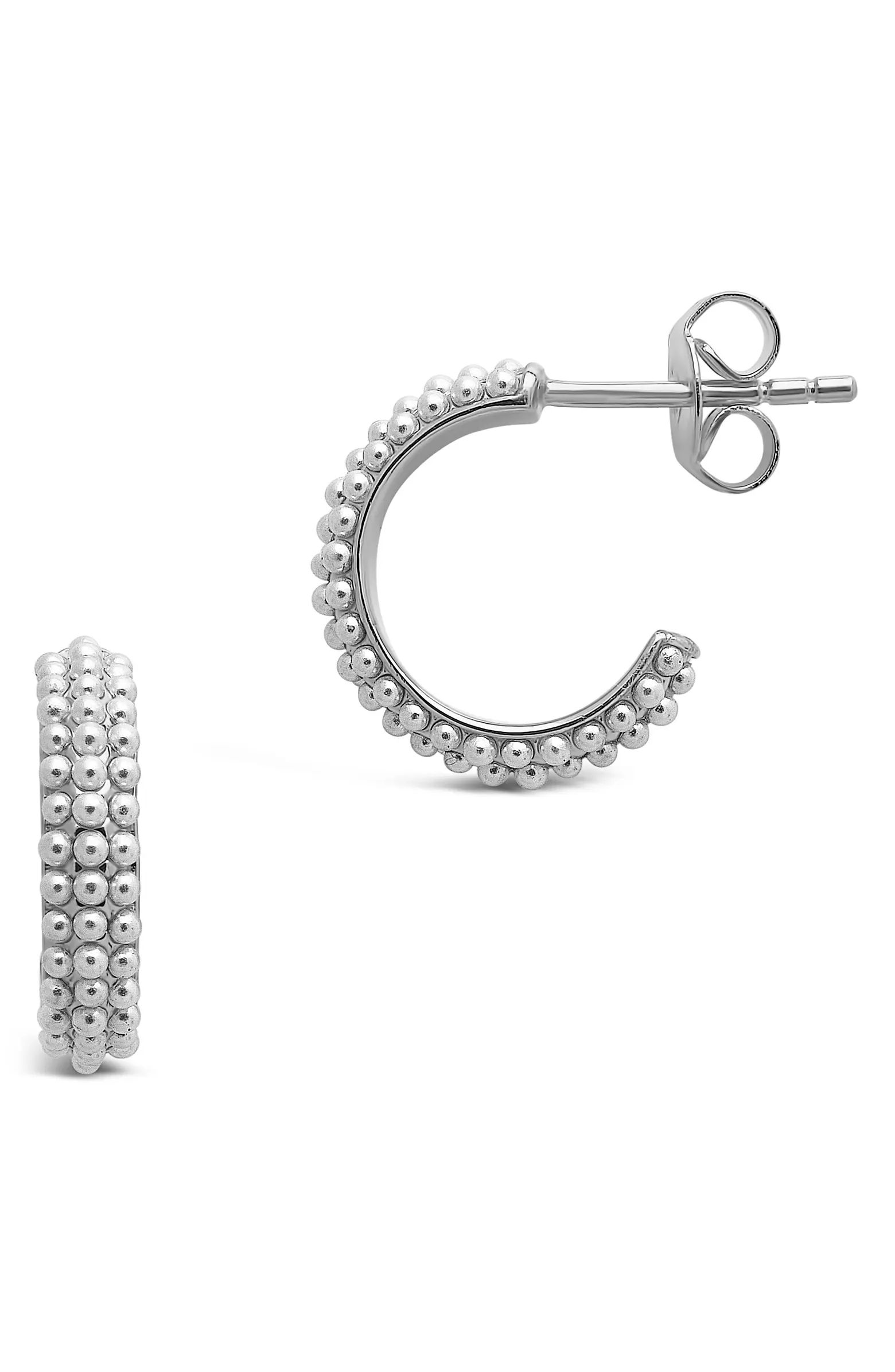 Sterling Forever Studded Huggie Hoop Earrings | Nordstrom | Nordstrom