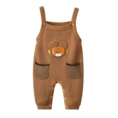Auro Mesa Little Baby Boys Knitted Bear Khaki Playsuit Outfit Overalls Newborn Costume for 3-18 M... | Amazon (US)