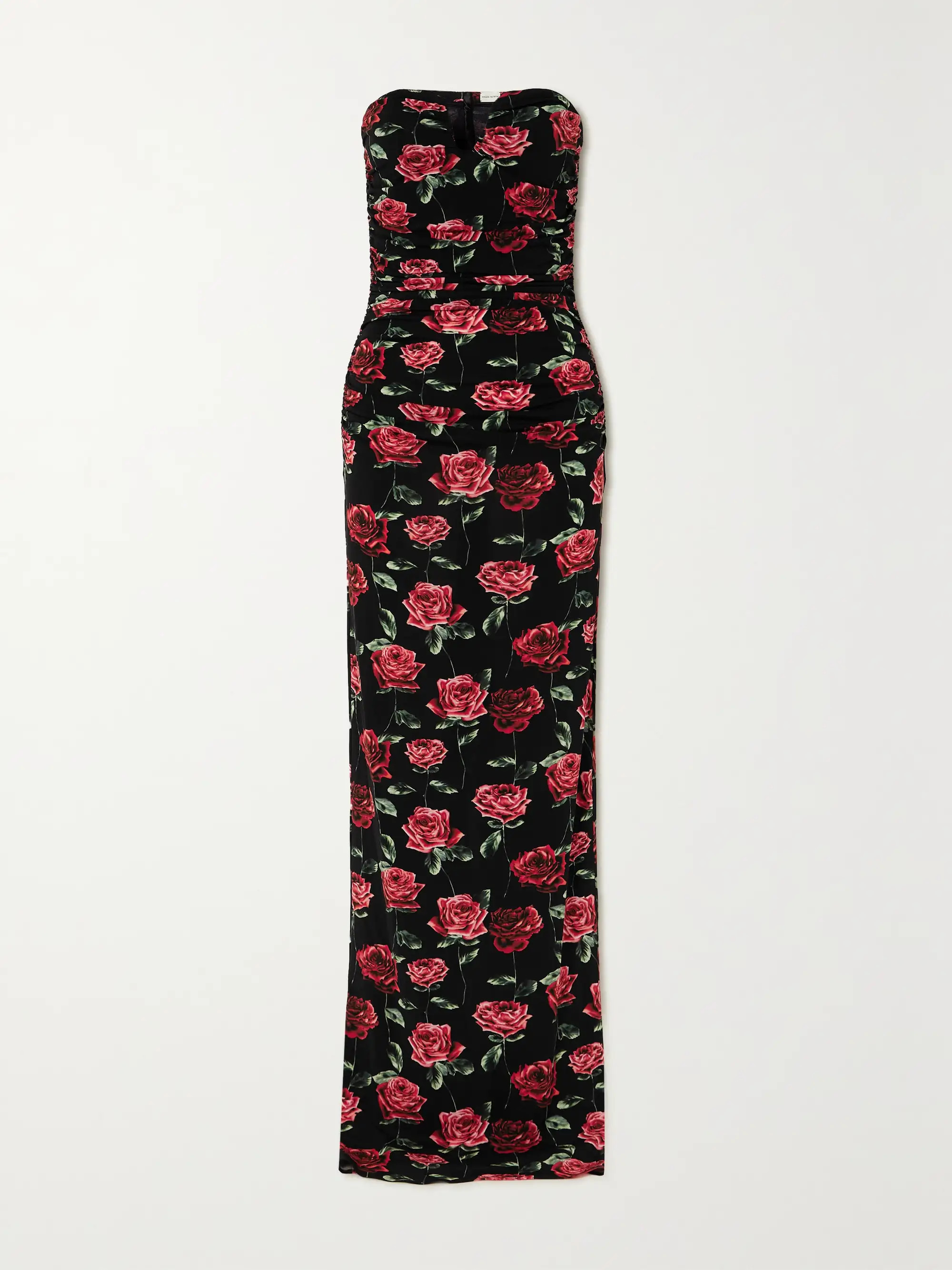 Ruched floral-print stretch-jersey bustier gown | NET-A-PORTER APAC