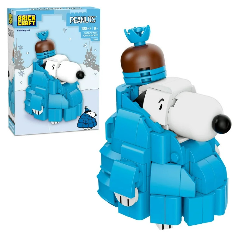 Brickcraft Peanuts Snoopy with Puffer Jacket Building Kit (188-Piece Set), Collectible Winter Sno... | Walmart (US)