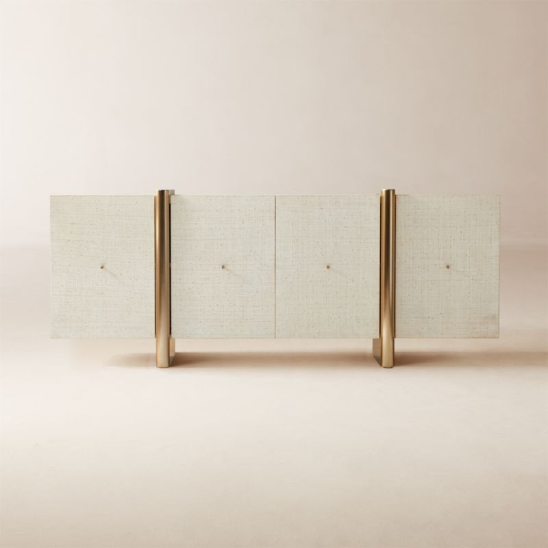 Dorset 81" White Lacquered Linen Credenza + Reviews | CB2 | CB2