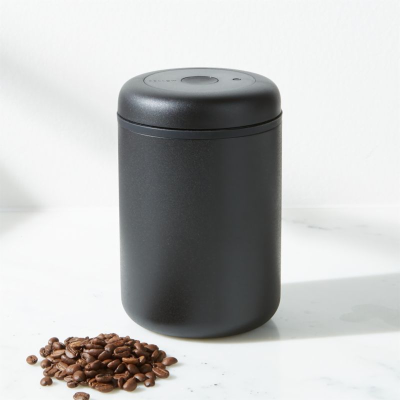 Fellow Atmos 1.2-Liter Matte Black Stainless Steel Vacuum Canister + Reviews | Crate and Barrel | Crate & Barrel