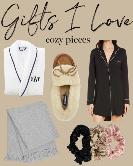 Kat Jamieson of With Love From Kat shares the best cozy gifts for the holidays. Pajama dress, cashmere blanket, custom robe, silk hair ties, shearling slippers.

#LTKGiftGuide #LTKSeasonal #LTKHoliday