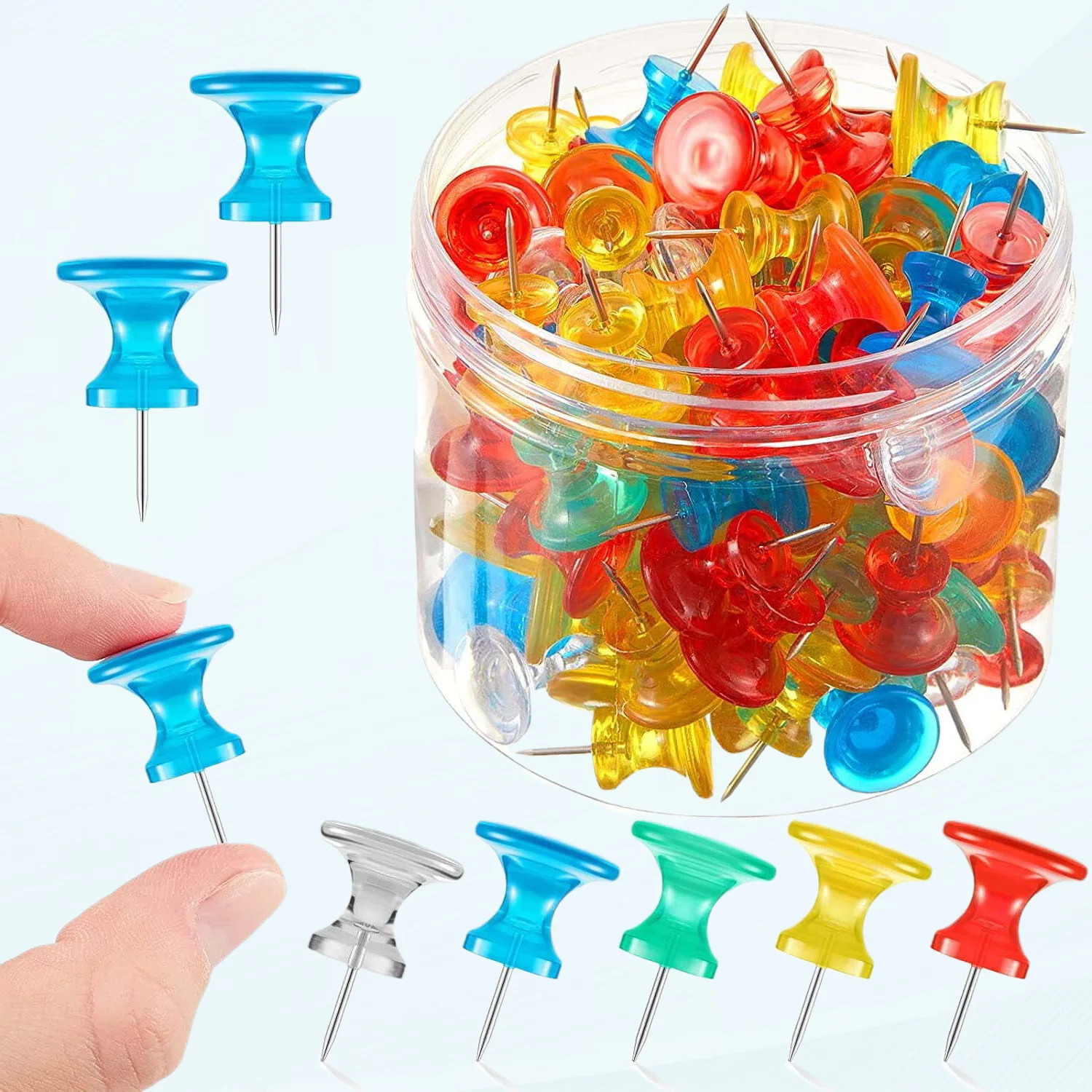 60 Pieces Giant Push Pins Big Thumb Tacks Large Tacks Jumbo Pins Steel Point 1 Inch Plastic Heads... | Walmart (US)
