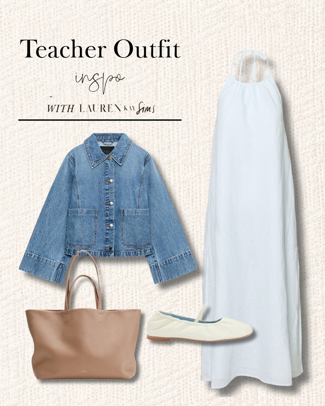 If you want a teacher outfit that feels polished without being too structured, this combo is so good!

The flowy dress and denim layer keep it effortless, while the neutral flats and everyday tote make it feel fully wearable. 

 #LTKootd #LTKSeasonal #LTKWorkwear