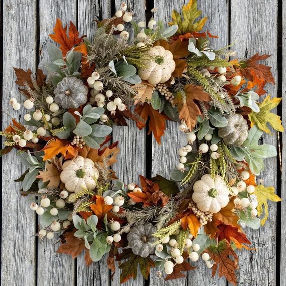 Autumn Fall Wreath | Thanksgiving Wreath Decorations| Rustic Front Door Wreath | Pumpkin Wreath |... | Etsy (US)