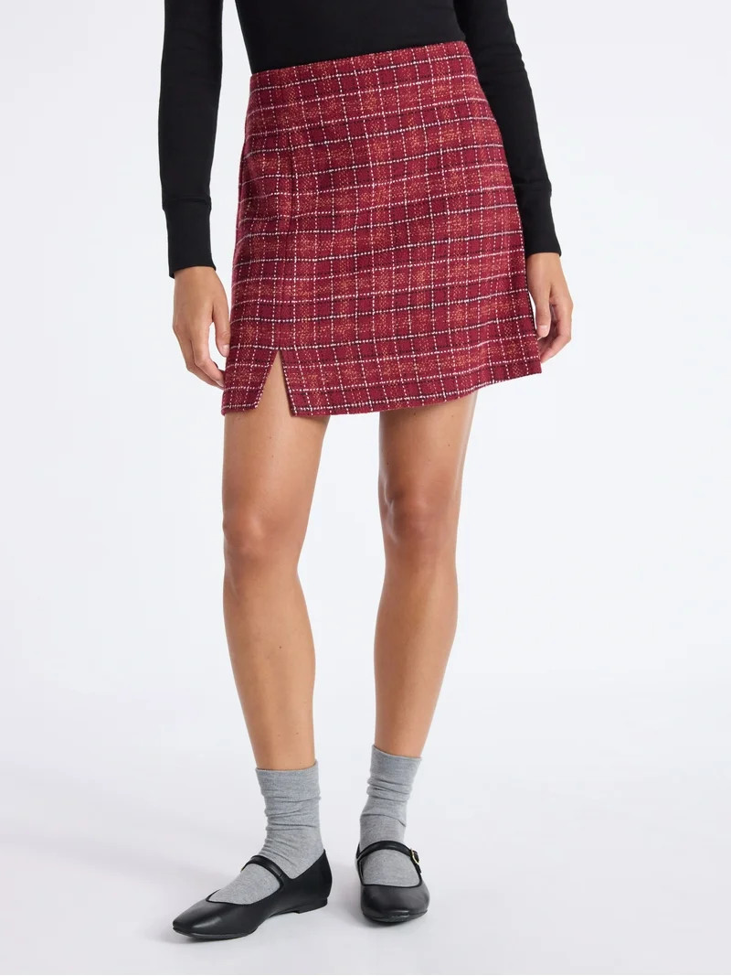 Time and Tru Women's Tweed Mini Skirt, Sizes XS-XXXL | Walmart (US)