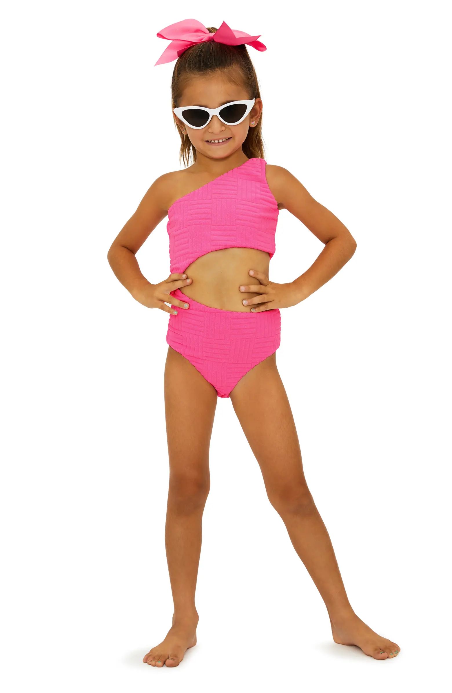 Beach Riot Kids' Little Celine One-Shoulder One-Piece Swimsuit | Nordstrom | Nordstrom