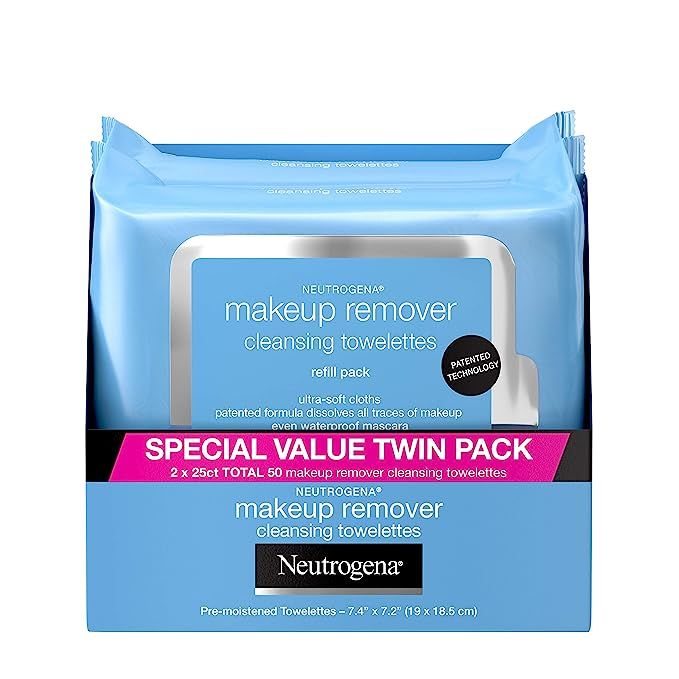 Neutrogena Makeup Remover Cleansing Face Wipes, Daily Cleansing Facial Towelettes to Remove Water... | Amazon (US)