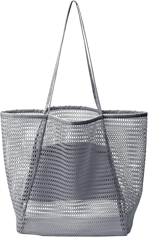 Jereture Mesh Beach Tote Womens Shoulder Handbag, Women Foldable MAX 23L Casual Tote Bag Hobo Bag Fo | Amazon (US)