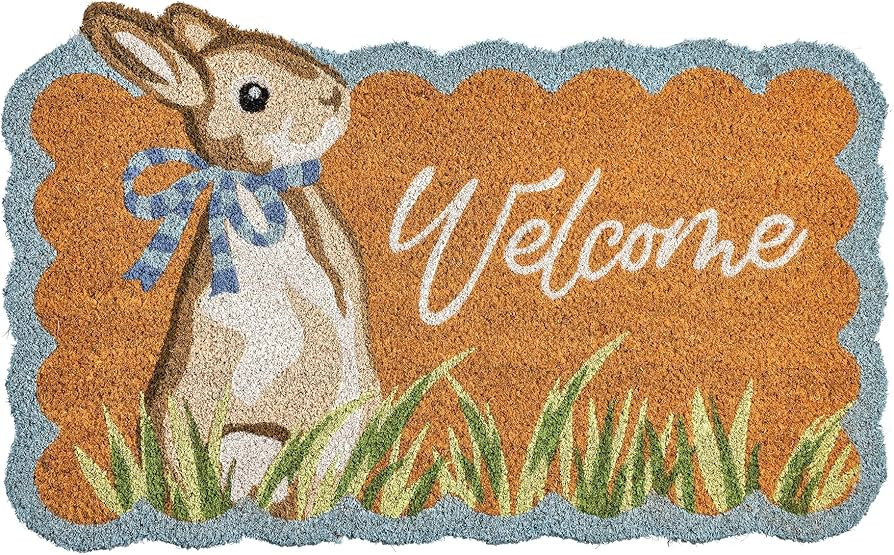 Mud Pie Easter Bunny Welcome Scalloped Doormat | Amazon (US)