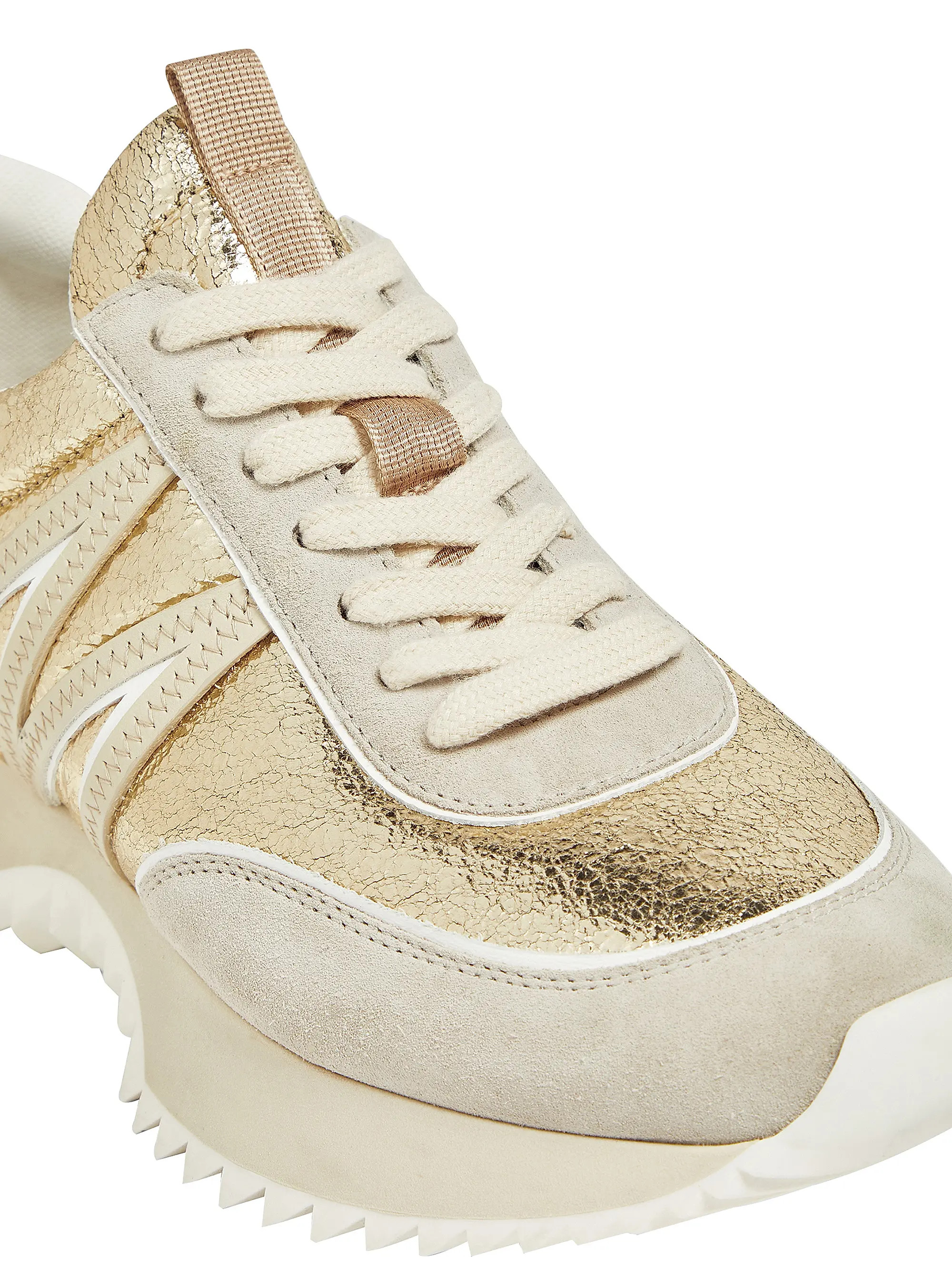 Moncler Pacey Sneakers in Leather and Suede | Saks Fifth Avenue | Saks Fifth Avenue