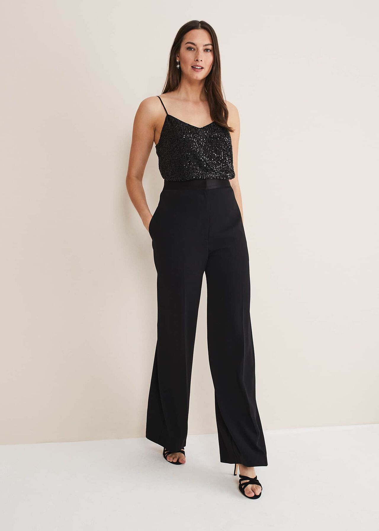 Elandra Wide Leg Tux Trousers | Phase Eight (UK)