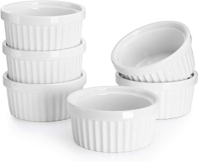 Sweese 502.001 Porcelain Souffle Dishes, Ramekins - 4 Ounce for Souffle, Creme Brulee and Dipping... | Amazon (US)