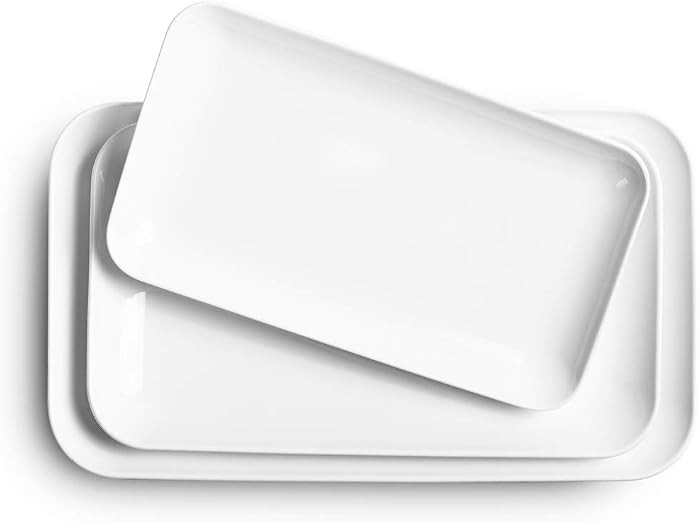 DELLING Large Serving Platter Set of 3, 16/14/12 Inch Porcelain Serving Trays for Party - White C... | Amazon (US)