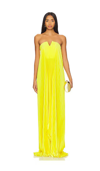 L'IDEE Black Tie Gown in Yellow. - size 12/L | Revolve Clothing (Global)