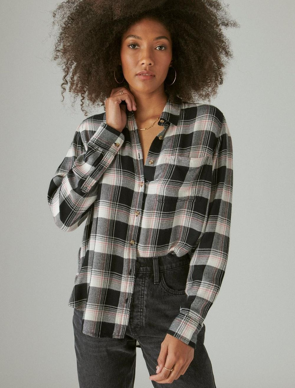 CLOUD PLAID BOYFRIEND BUTTON UP SHIRT | Lucky Brand
