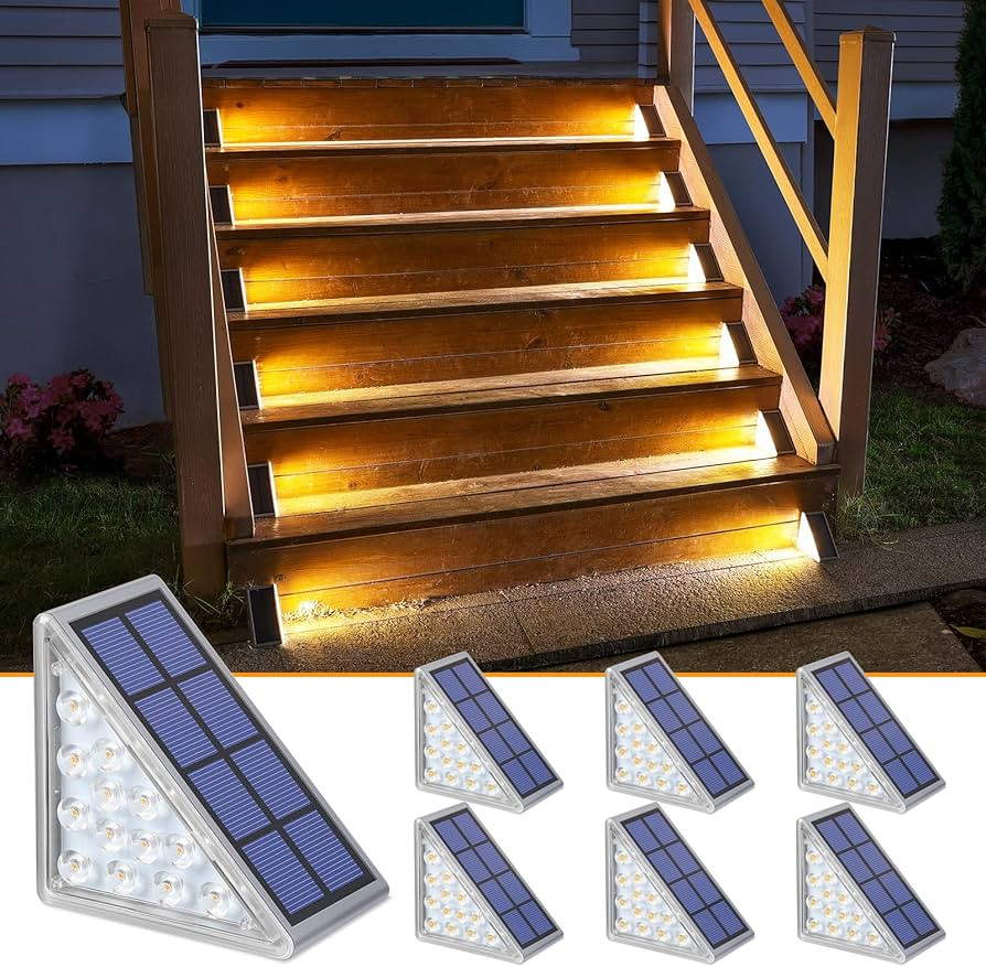 NIORSUN Solar Step Lights for Outside,6 Pack Warm White Solar Stair Lights Outdoor Waterproof IP6... | Amazon (US)