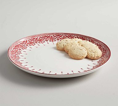 Tahoe Fair Isle Stoneware Round Serving Platter | Pottery Barn (US)