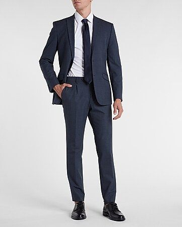 Extra Slim Blue Plaid Modern Tech Suit | Express