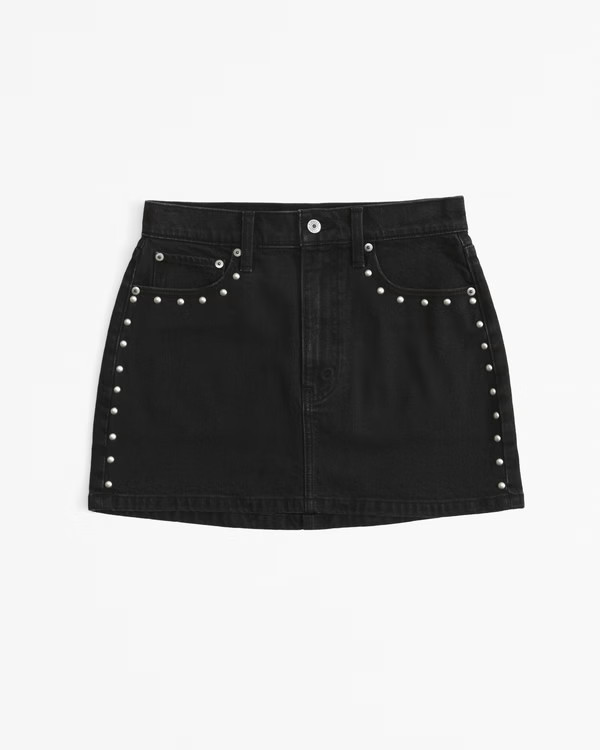 Women's Denim Studded Mini Skirt | Women's Bottoms | Abercrombie.com | Abercrombie & Fitch (US)