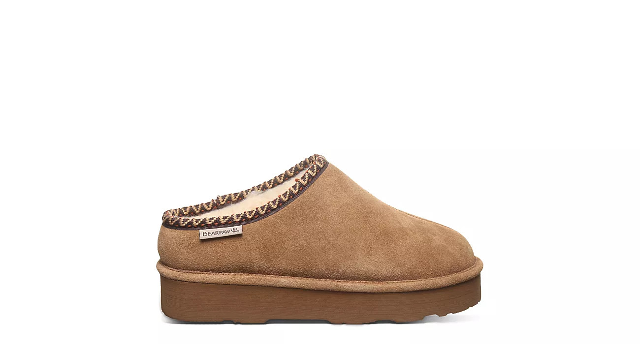Bearpaw Womens Martis Platform Slipper - Dark Tan | Rack Room Shoes