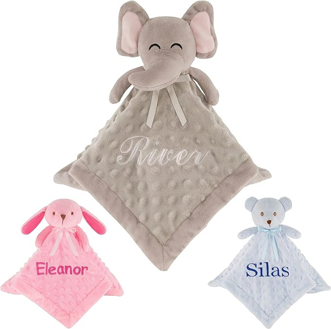 Personalized Baby Blanket Lovey with Custom Embroidered Name - Super Soft & Comfy Security Blanke... | Amazon (US)