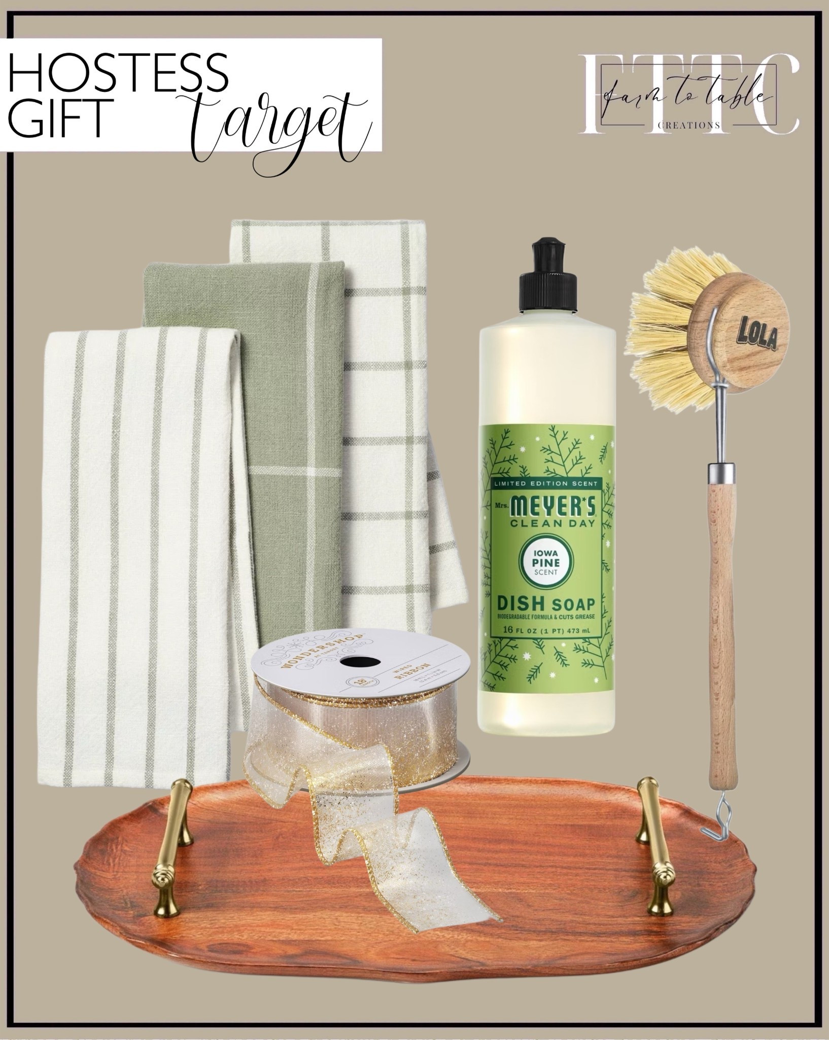 Hostess Gift from Target
Follow @farmtotablecreations on Instagram for daily home finds 🤍

Such an easy, thoughtful hostess gift that feels elevated but still affordable. This Target bundle is perfect for winter gatherings, holiday dinners, or anytime you want to show up with something useful and beautiful. Neutral striped kitchen towels paired with seasonal Mrs. Meyer’s dish soap, a natural wood dish brush, and a warm-toned wood tray make a gift that looks curated and intentional without feeling overdone. Tie it together with ribbon and you’re done.

Perfect for neighbors, teachers, dinner hosts, or keeping a few on hand for last-minute invites. Everything is from Target and easy to recreate.

#hostessgift #kitchentowels #dishsoap #kitchenaccessories #giftideas #targetfinds #kitchenstyle #neutralhome #homegifts #kitcheninspo

#LTKHome #LTKGiftGuide #LTKHoliday