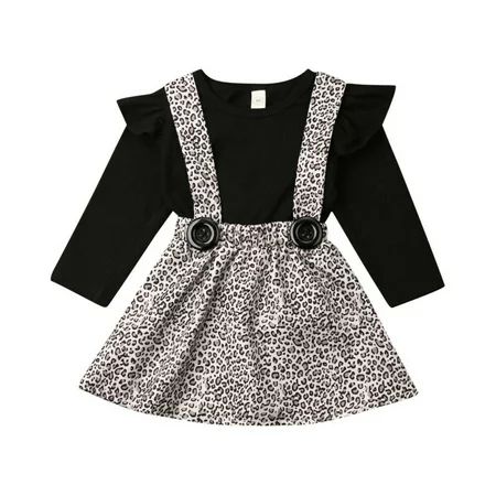 US 2PCS Toddler Kids Baby Girl T-Shirts Tops Dress Leopard Skirts Outfit Clothes | Walmart (US)