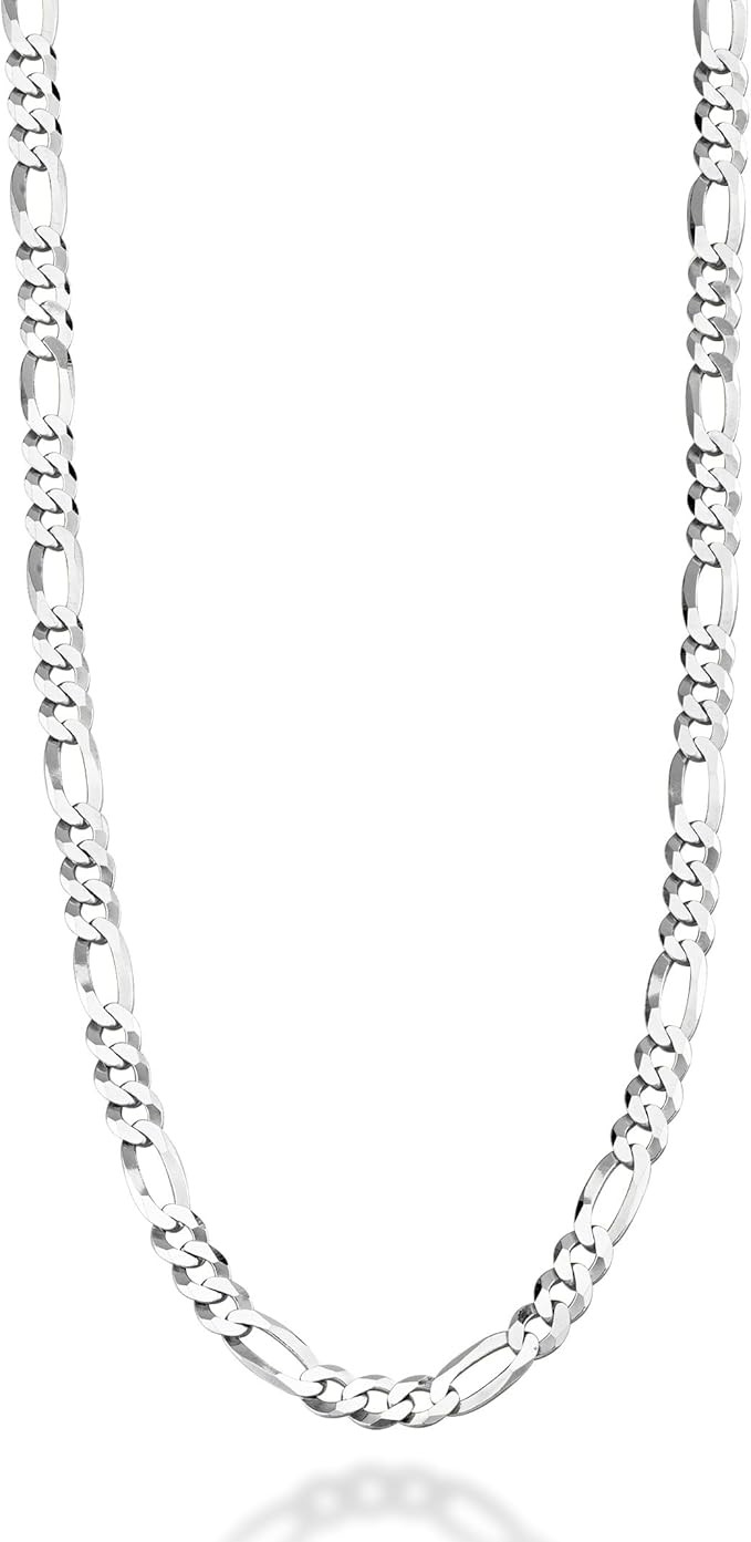 Miabella Solid 925 Sterling Silver Italian 5mm Diamond-Cut Figaro Link Chain Necklace for Women M... | Amazon (CA)