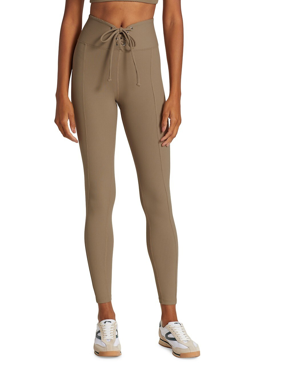 Year Of Ours Football Lace-Up Rib-Knit Leggings | Saks Fifth Avenue